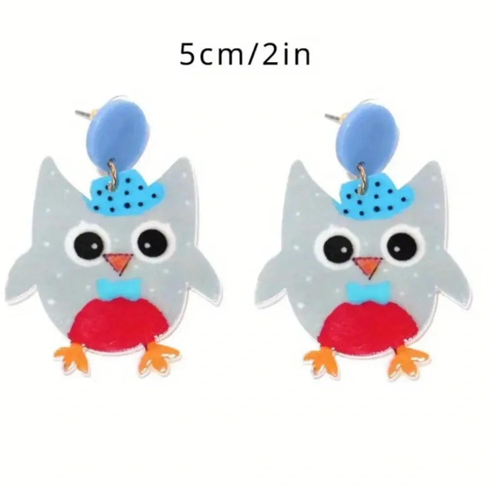 Cartoon Owl Dangle Earrings